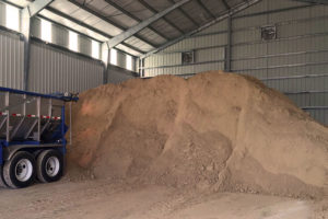 gypsum pile inside